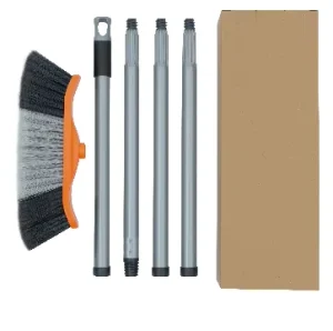 YJ7263-1 Soft Bristle Broom and Dustpan Set, PP+PET Material, Plastic Broom Head and Stick for Household Use
