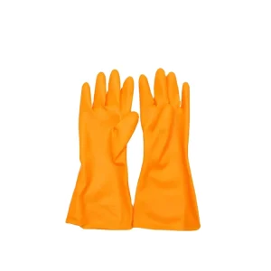 Yellow 100% Latex PVC Household Cleaning and Kitchen Gloves