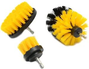 Yellow Bathroom Cleaning Set Household Cleaning Brushes 3 Pack