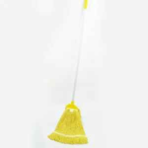 Yellow Cotton String Mop with Aluminum Pole for Industrial and Household Floor Cleaning