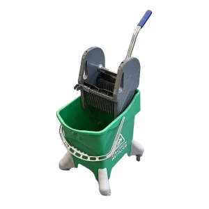 Yellow Green Blue Plastic PP Single Mop Wringer Basket Trolley 31L Eco Friendly Multipurpose Mopping Pail Bucket Indoor Outdoor