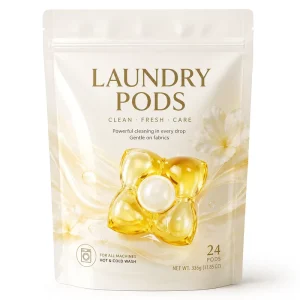 Yellow Laundry Pods Phosphate-Free Concentrated Long-Lasting Fragrance Eco-Friendly Apparel Deep Clean