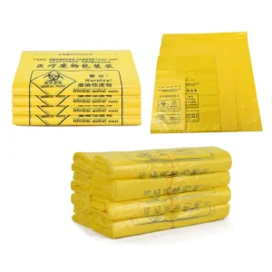 Yellow Medical Waste Bag Eco-Friendly Plastic for Clinical Waste Printed Liners Trash Roll Garbage Bags
