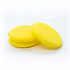 Yellow Round PU Synthetic Sponge Applicator for Watercolor, Car Cleaning, and Household Use