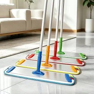 ZAX Lightweight Flat Mop with Aluminium Handle with High Absorbency Microfiber Pad for Food Grade Sanitation
