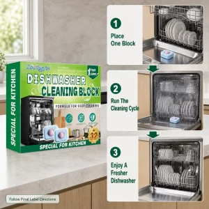 ZouRunAn Dishwasher Machine Cleaner Block 32 Count 1 Year Supply Deep Cleaning Maintenance Formula Residue Care OEM Bulk Supply