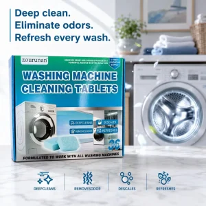 ZouRunAn Washing Machine Cleaning Tablets Deep Cleaning Descaler Odor Remover Residue Care 36 Tablets OEM